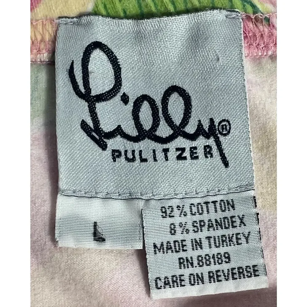Vintage Lilly Pulitzer size large stretch Waist Mini Skirt tropical - Picture 2 of 5